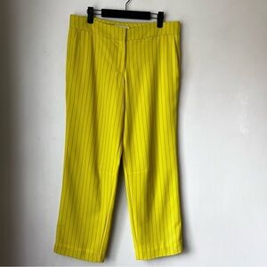 Koché Citron Yellow & Black Pinstripe Cropped Trousers FR 40 / US 8